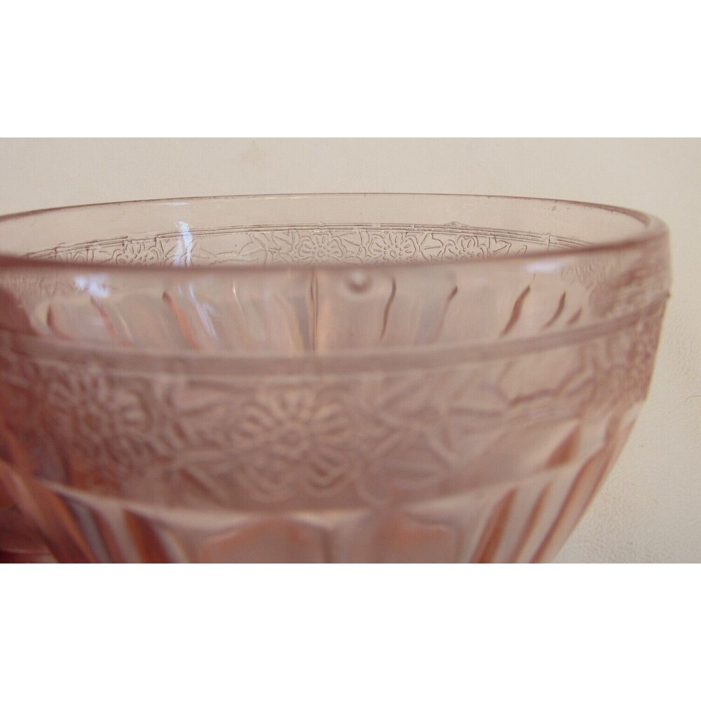 Jeannette Adam Pink Floral Square Depression Era Coffee/Tea Cup - Picture 4 of 6